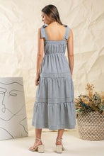 Navy Striped Midi Dress