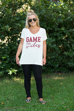 White/Burgundy Game Day Tee