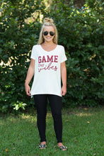 White/Burgundy Game Day Tee
