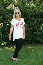 White/Burgundy Game Day Tee