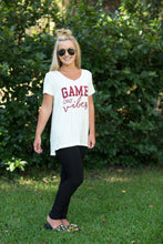 White/Burgundy Game Day Tee