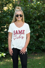 White/Burgundy Game Day Tee