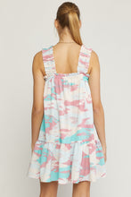 Pink Printed Square Neck Dress