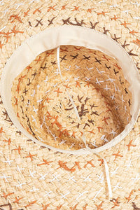 Straw Basket Weave Pattern Fedora Hat