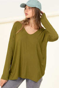 Olive Oversized Top