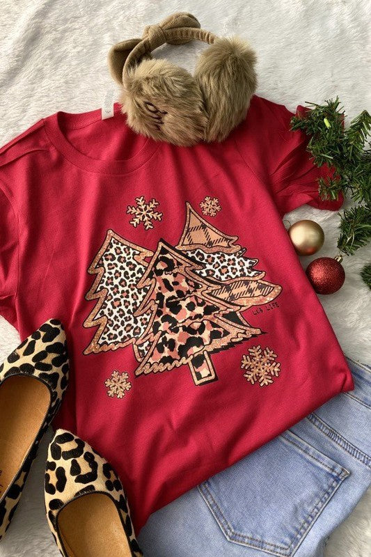 Red Snow Tree Tee