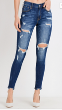 Dark Wash Distressed Skinny Jeans