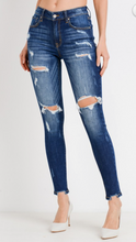 Dark Wash Distressed Skinny Jeans