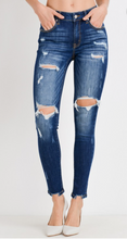 Dark Wash Distressed Skinny Jeans