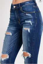 Dark Wash Distressed Skinny Jeans