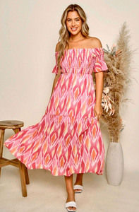 Abstract Print Maxi Dress