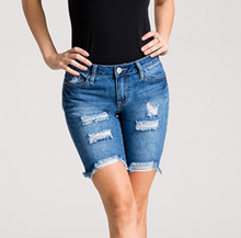 Mid Rise Denim Shorts