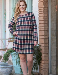 Plaid Dress W/Suede Elbow Patches
