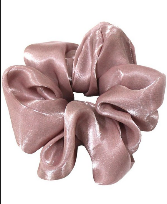 Pink Silk Scrunchie