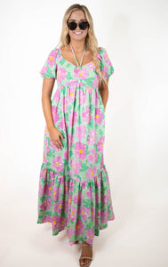 Take You Out Floral Midi Dress