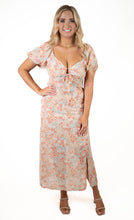 Taupe Floral Midi Dress