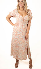 Taupe Floral Midi Dress