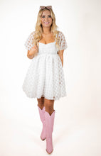 White Checkered Print Dress