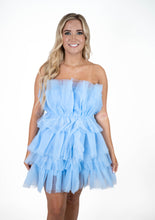 Blue Organza Statement Dress