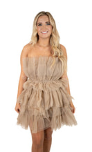 Taupe Organza Statement Dress