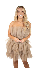 Taupe Organza Statement Dress