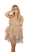 Taupe Organza Statement Dress