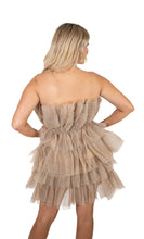 Taupe Organza Statement Dress