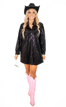 Black Sequins Shirt/Dress