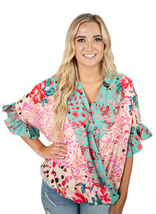 Floral/Animal Print Top