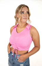 Pink Ribbed Crop Top