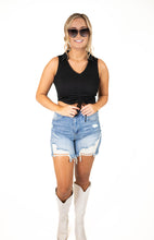 Black Ribbed Crop Top
