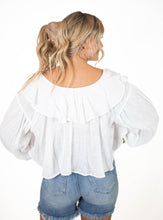 White Sweetie Ruffled Top