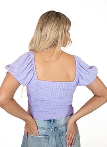 Lavender Ruched Crop Top