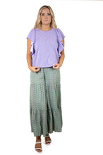 Lavender Ruffle Sleeve Top