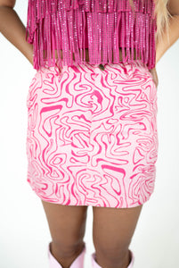 High Waist Pink Mini Skirt