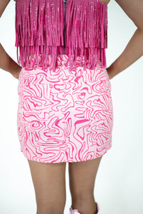 High Waist Pink Mini Skirt