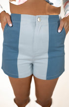 Denim Color Block Shorts