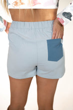 Denim Color Block Shorts