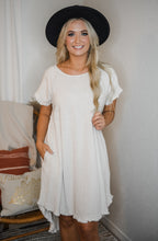Oatmeal Linen Frayed Dress