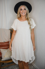 Oatmeal Linen Frayed Dress