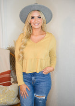 Mustard Long Sleeve Crop Top