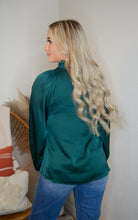 Forest Green Satin Drape Top