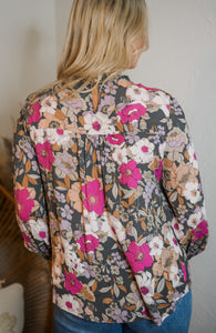 Floral Print/Embroidered Top