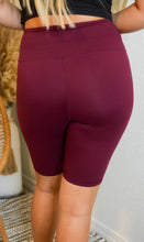 Plus Size Burgundy Biker Shorts