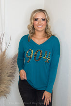 904 Teal V Neck Long Sleeve District