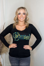 Duval Black V Neck Long Sleeve