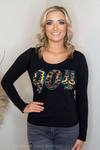 904 Black Scoop Neck Long Sleeve