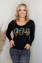 904 Black Scoop Neck Long Sleeve