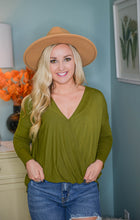 Olive Surplice Top