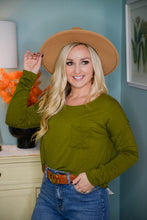Olive Long Sleeve Pocket Tee